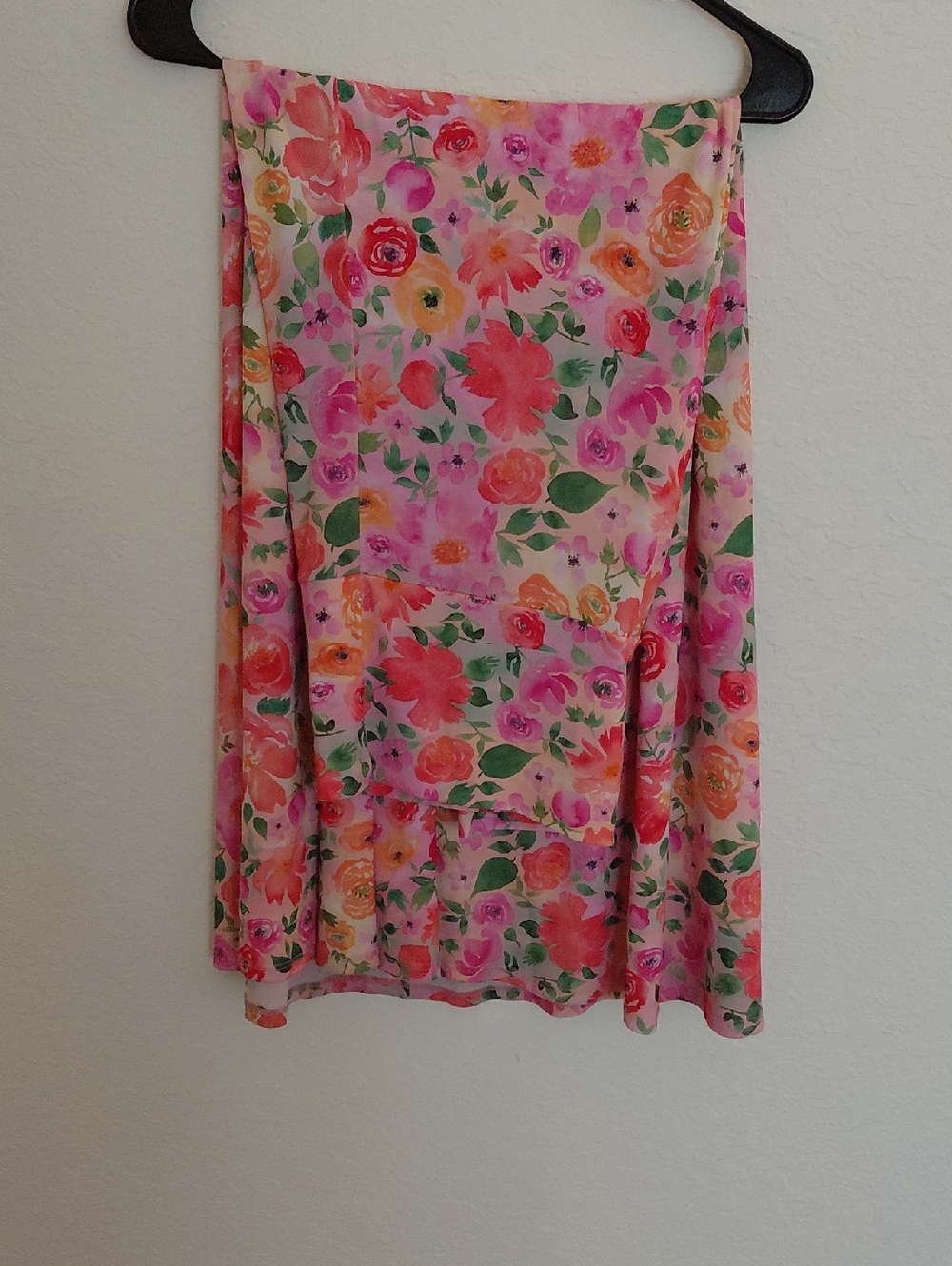 Floral Pink & Coral Maxi Skirt